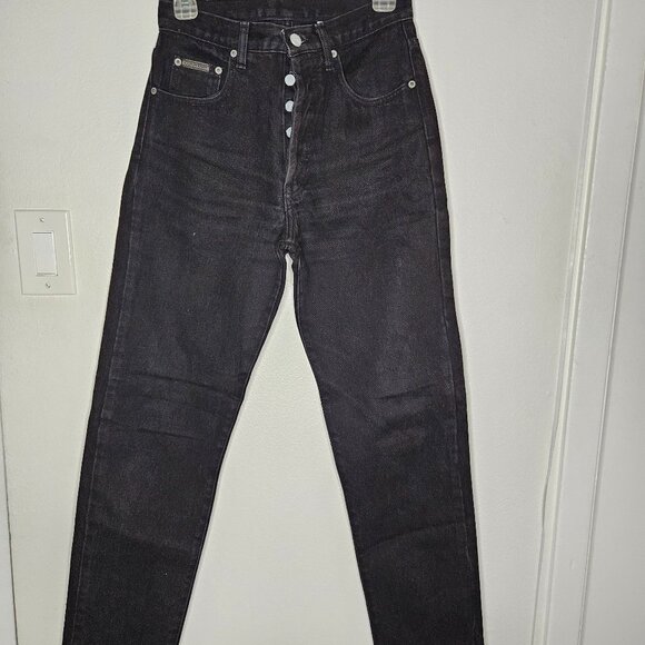 Calvin Klein Jeans Easy Fit Tapered Leg Button Fly Black Women's Size 3 VTG - Picture 1 of 6